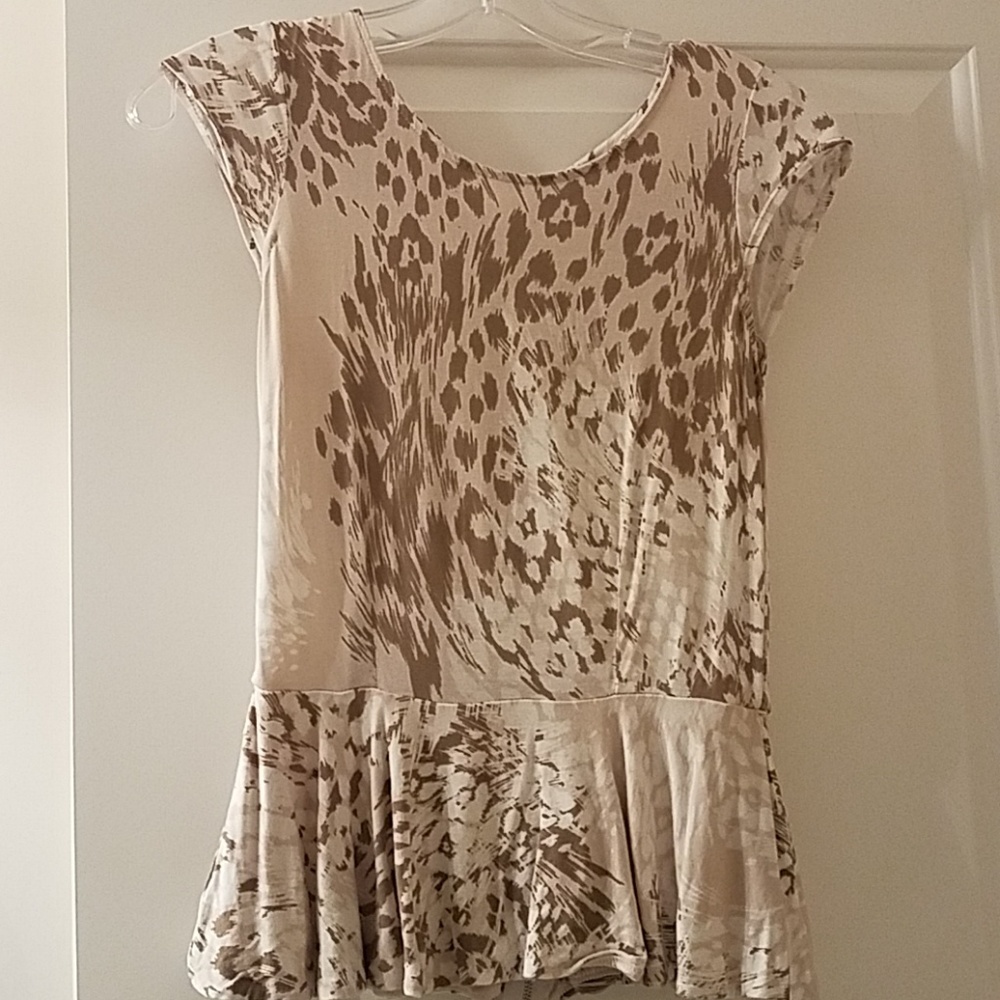 Jennifer Lopez Animal Print Top w/ back zipper XS